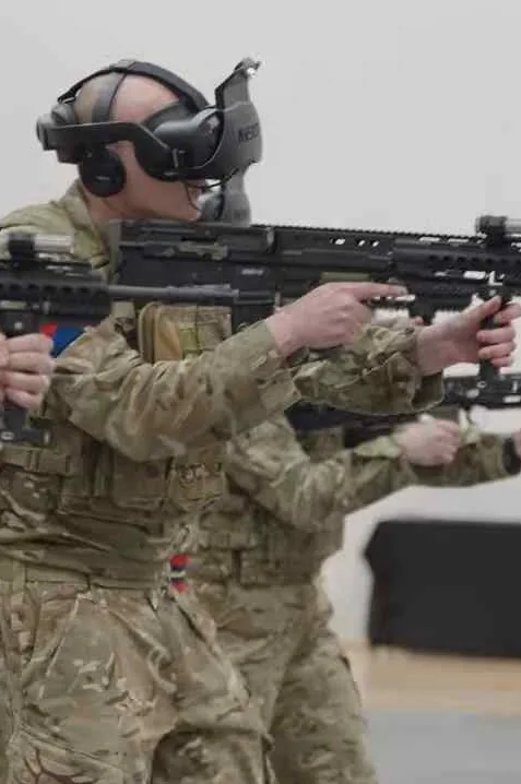 Soldier training with a VR headset