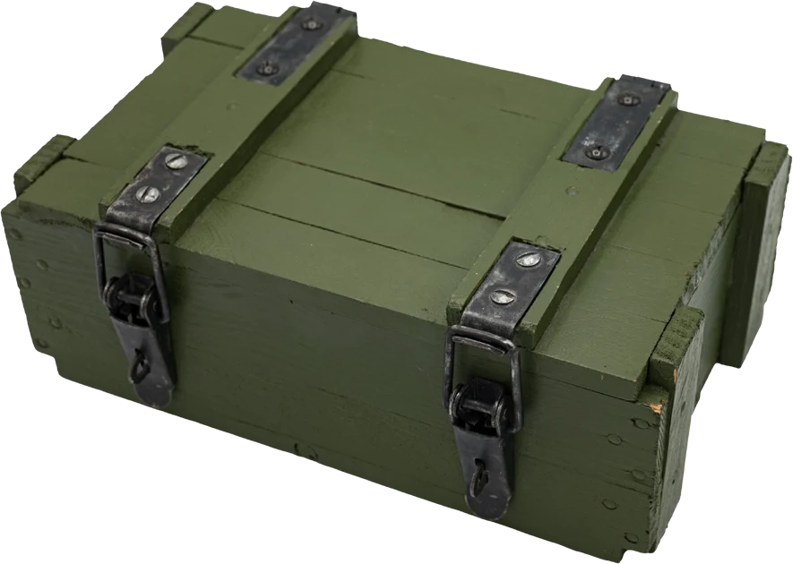 Green wooden ammunition crate